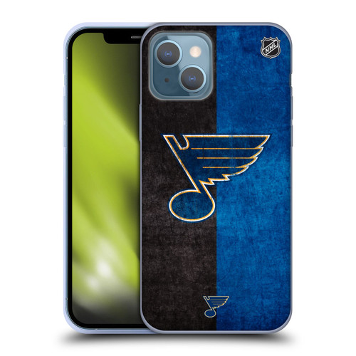 NHL St Louis Blues Half Distressed Soft Gel Case for Apple iPhone 13