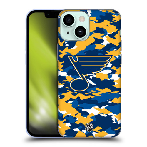 NHL St Louis Blues Camouflage Soft Gel Case for Apple iPhone 13 Mini & MagSafe