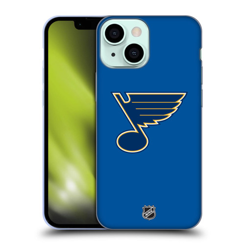 NHL St Louis Blues Plain Soft Gel Case for Apple iPhone 13 Mini & MagSafe