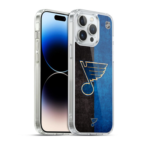 NHL St Louis Blues Half Distressed Soft Gel Case for Apple iPhone 14 Pro Max & MagSafe