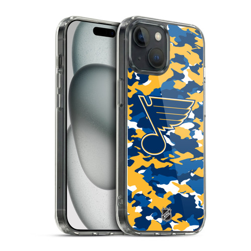 NHL St Louis Blues Camouflage Soft Gel Case for Apple iPhone 15 & MagSafe