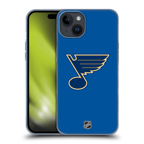 NHL St Louis Blues Plain Soft Gel Case for Apple iPhone 15 Plus & MagSafe