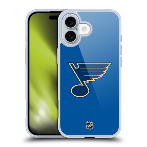 NHL St Louis Blues Plain Soft Gel Case for Apple iPhone 16 & MagSafe