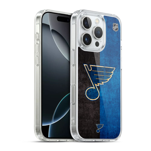 NHL St Louis Blues Half Distressed Soft Gel Case for Apple iPhone 16 Pro & MagSafe