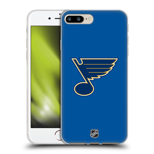 NHL St Louis Blues Plain Soft Gel Case for Apple iPhone 7 Plus / iPhone 8 Plus & MagSafe