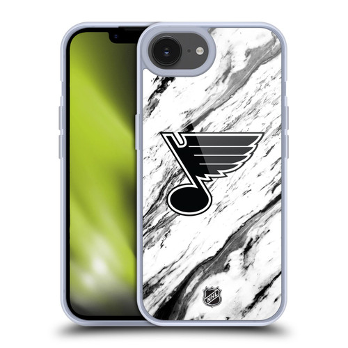 NHL St Louis Blues Marble Soft Gel Case for Apple iPhone 16e & MagSafe