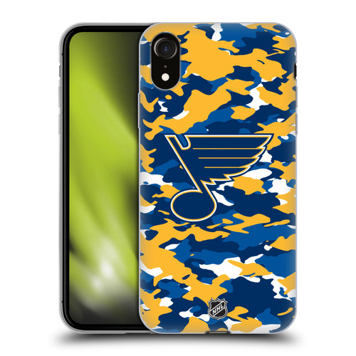 NHL St Louis Blues Camouflage Soft Gel Case for Apple iPhone XR
