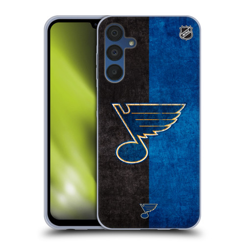 NHL St Louis Blues Half Distressed Soft Gel Case for Samsung Galaxy A15 & MagSafe