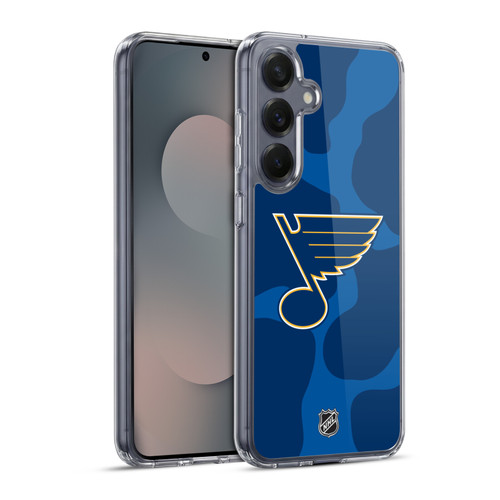 NHL St Louis Blues Cow Pattern Soft Gel Case for Samsung Galaxy S25+ & MagSafe