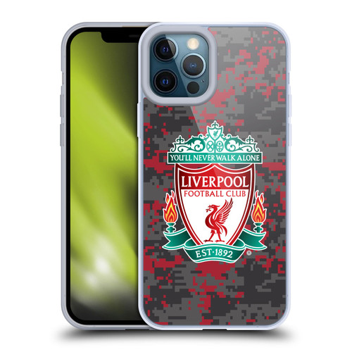 Liverpool Football Club Digital Camouflage Club Colours Crest Soft Gel Case for Apple iPhone 12 Pro Max & MagSafe