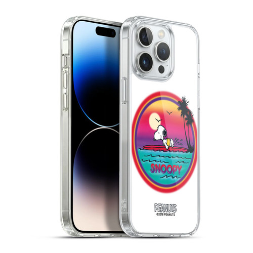 Peanuts Snoopy Boardwalk Airbrush Beach Surf Soft Gel Case for Apple iPhone 13 Pro Max & MagSafe