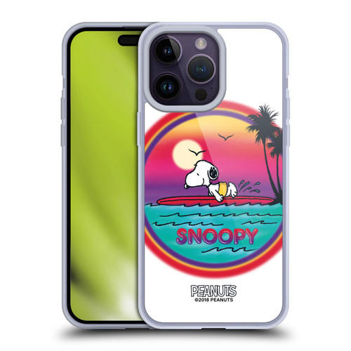 Peanuts Snoopy Boardwalk Airbrush Beach Surf Soft Gel Case for Apple iPhone 14 Pro Max & MagSafe