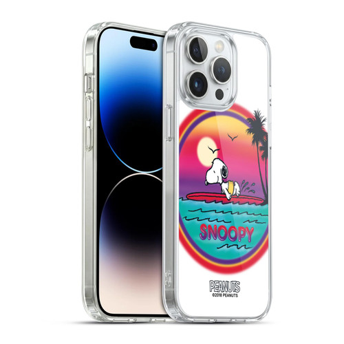Peanuts Snoopy Boardwalk Airbrush Beach Surf Soft Gel Case for Apple iPhone 14 Pro Max & MagSafe