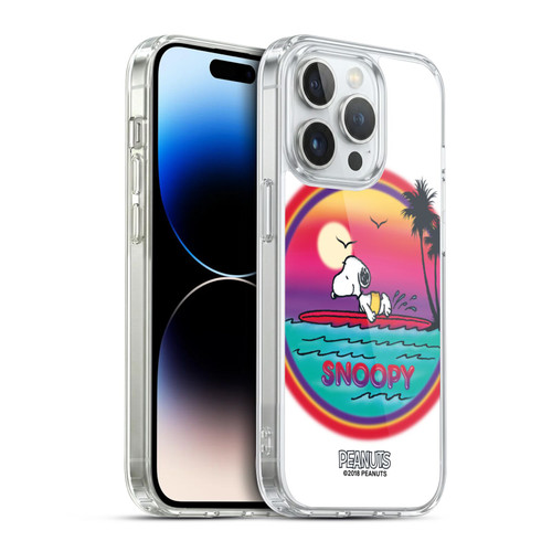 Peanuts Snoopy Boardwalk Airbrush Beach Surf Soft Gel Case for Apple iPhone 14 Pro & MagSafe