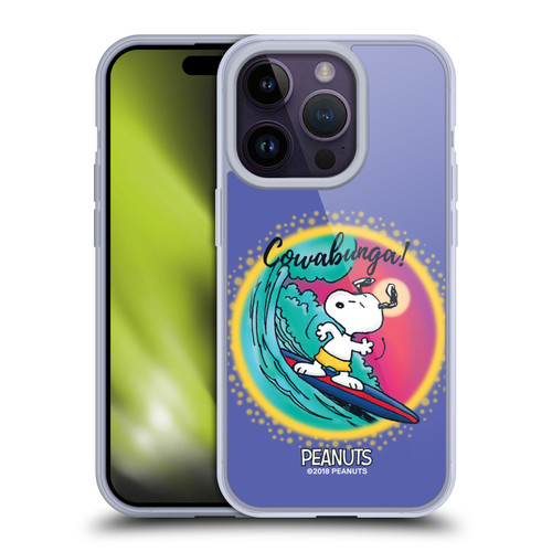 Peanuts Snoopy Boardwalk Airbrush Cowabunga Surf Soft Gel Case for Apple iPhone 14 Pro & MagSafe