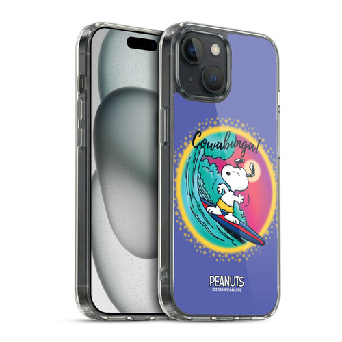 Peanuts Snoopy Boardwalk Airbrush Cowabunga Surf Soft Gel Case for Apple iPhone 15 & MagSafe