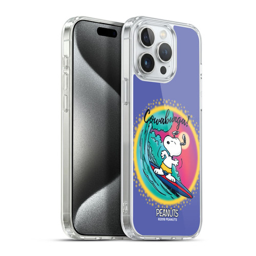 Peanuts Snoopy Boardwalk Airbrush Cowabunga Surf Soft Gel Case for Apple iPhone 15 Pro Max & MagSafe