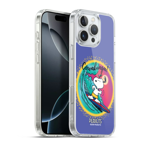Peanuts Snoopy Boardwalk Airbrush Cowabunga Surf Soft Gel Case for Apple iPhone 16 Pro Max & MagSafe