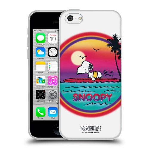 Peanuts Snoopy Boardwalk Airbrush Beach Surf Soft Gel Case for Apple iPhone 5c