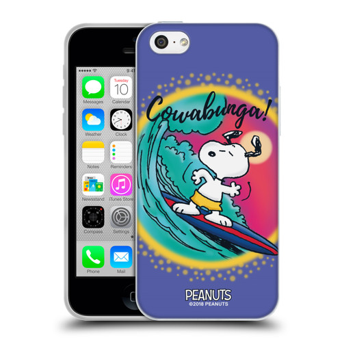 Peanuts Snoopy Boardwalk Airbrush Cowabunga Surf Soft Gel Case for Apple iPhone 5c