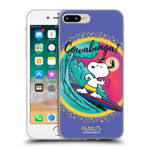 Peanuts Snoopy Boardwalk Airbrush Cowabunga Surf Soft Gel Case for Apple iPhone 7 Plus / iPhone 8 Plus & MagSafe