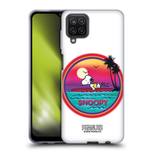 Peanuts Snoopy Boardwalk Airbrush Beach Surf Soft Gel Case for Samsung Galaxy A12 (2020)