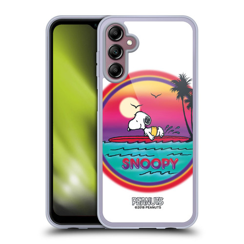 Peanuts Snoopy Boardwalk Airbrush Beach Surf Soft Gel Case for Samsung Galaxy A14 5G
