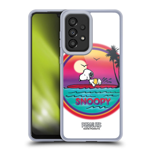 Peanuts Snoopy Boardwalk Airbrush Beach Surf Soft Gel Case for Samsung Galaxy A33 5G (2022)