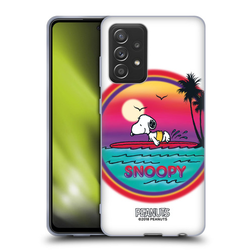 Peanuts Snoopy Boardwalk Airbrush Beach Surf Soft Gel Case for Samsung Galaxy A52 / A52s / 5G (2021)