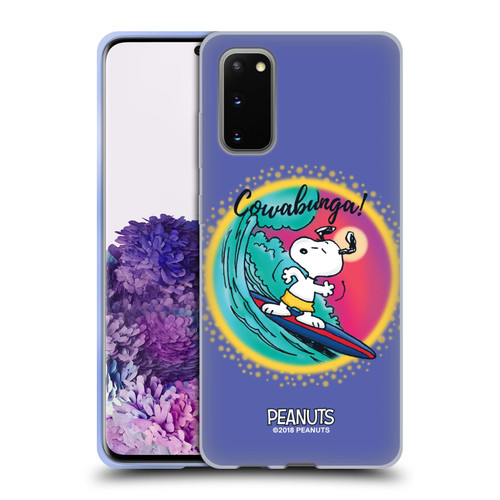 Peanuts Snoopy Boardwalk Airbrush Cowabunga Surf Soft Gel Case for Samsung Galaxy S20 / S20 5G
