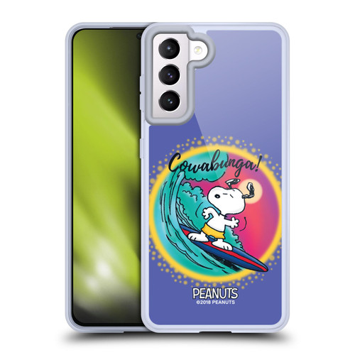 Peanuts Snoopy Boardwalk Airbrush Cowabunga Surf Soft Gel Case for Samsung Galaxy S21 5G & MagSafe