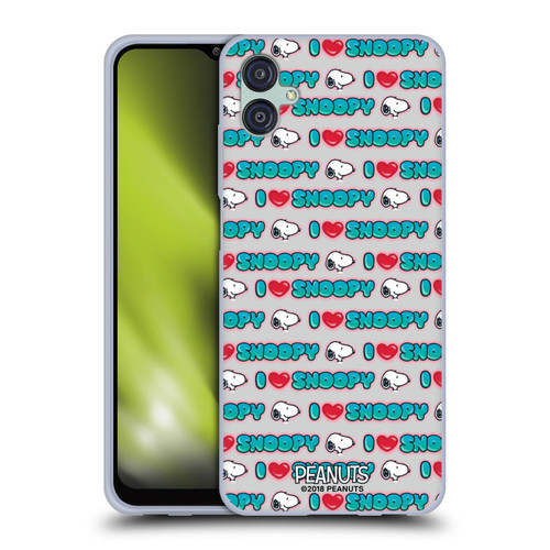 Peanuts Snoopy Boardwalk Airbrush I Love Pattern Soft Gel Case for Samsung Galaxy M04 5G / A04e
