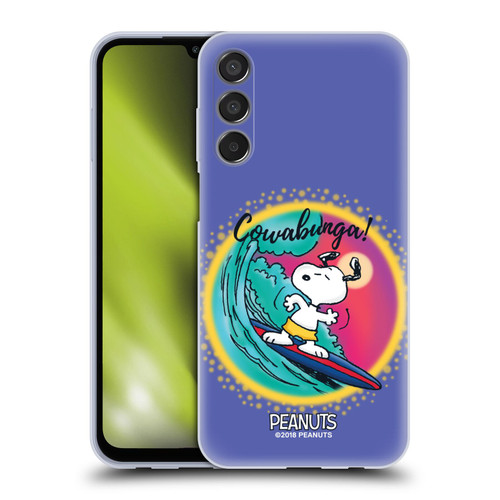 Peanuts Snoopy Boardwalk Airbrush Cowabunga Surf Soft Gel Case for Samsung Galaxy M15/F15 5G