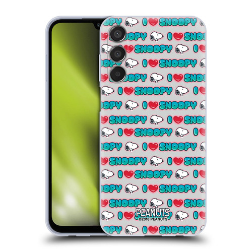 Peanuts Snoopy Boardwalk Airbrush I Love Pattern Soft Gel Case for Samsung Galaxy M15/F15 5G
