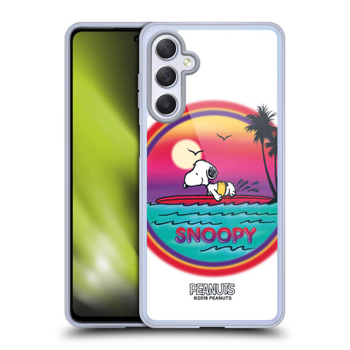 Peanuts Snoopy Boardwalk Airbrush Beach Surf Soft Gel Case for Samsung Galaxy M54 5G