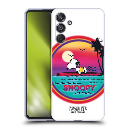 Peanuts Snoopy Boardwalk Airbrush Beach Surf Soft Gel Case for Samsung Galaxy M55 5G