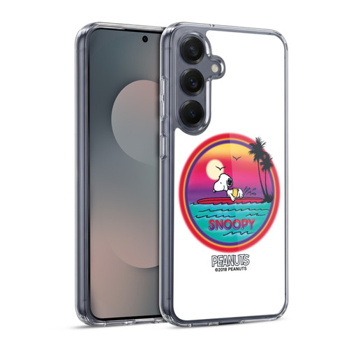 Peanuts Snoopy Boardwalk Airbrush Beach Surf Soft Gel Case for Samsung Galaxy S25 & MagSafe