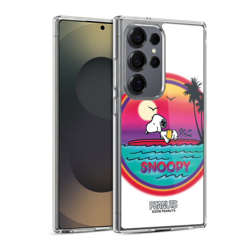Peanuts Snoopy Boardwalk Airbrush Beach Surf Soft Gel Case for Samsung Galaxy S25 Ultra & MagSafe