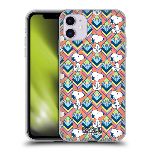 Peanuts Snoopy Deco Dreams Orange Pattern Soft Gel Case for Apple iPhone 11