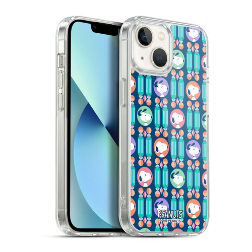 Peanuts Snoopy Deco Dreams Blue Pattern Soft Gel Case for Apple iPhone 13