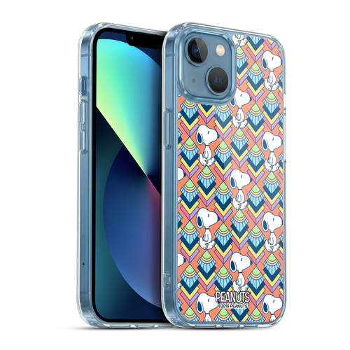 Peanuts Snoopy Deco Dreams Orange Pattern Soft Gel Case for Apple iPhone 13 Mini & MagSafe