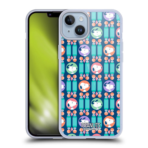 Peanuts Snoopy Deco Dreams Blue Pattern Soft Gel Case for Apple iPhone 14 Plus & MagSafe