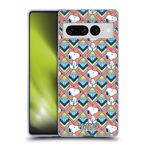 Peanuts Snoopy Deco Dreams Orange Pattern Soft Gel Case for Google Pixel 7 Pro