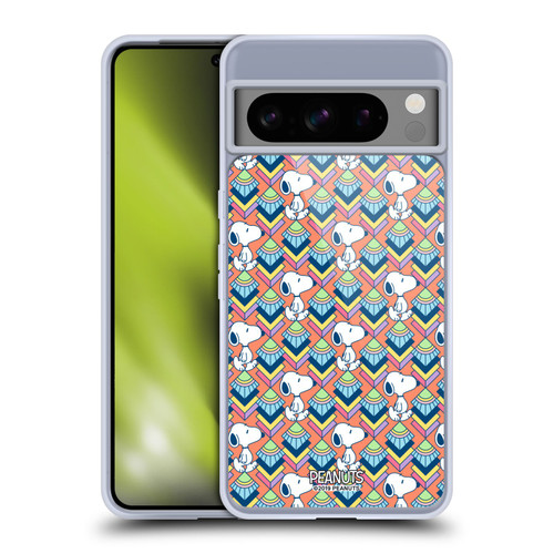 Peanuts Snoopy Deco Dreams Orange Pattern Soft Gel Case for Google Pixel 8 Pro
