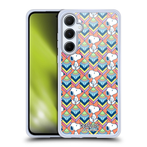 Peanuts Snoopy Deco Dreams Orange Pattern Soft Gel Case for Samsung Galaxy A55 5G