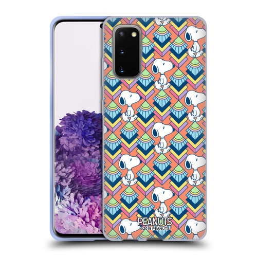 Peanuts Snoopy Deco Dreams Orange Pattern Soft Gel Case for Samsung Galaxy S20 / S20 5G