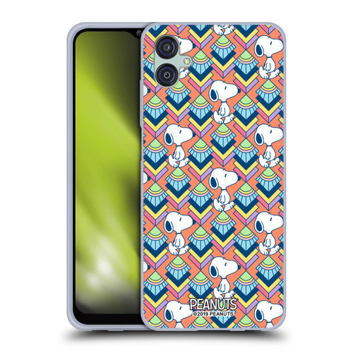 Peanuts Snoopy Deco Dreams Orange Pattern Soft Gel Case for Samsung Galaxy M04 5G / A04e