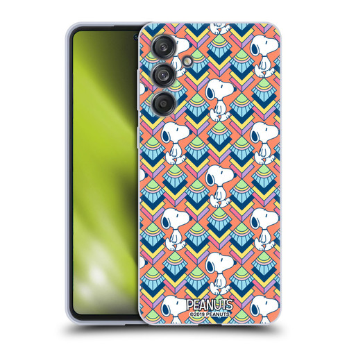 Peanuts Snoopy Deco Dreams Orange Pattern Soft Gel Case for Samsung Galaxy M55 5G