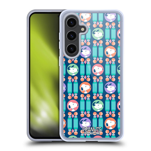 Peanuts Snoopy Deco Dreams Blue Pattern Soft Gel Case for Samsung Galaxy S24+ 5G & MagSafe