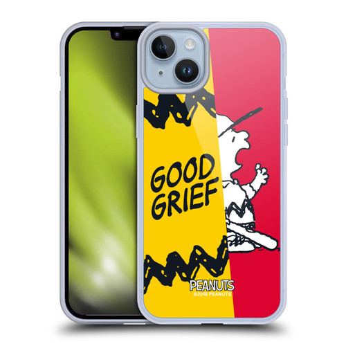 Peanuts Halfs And Laughs Charlie Good Grief Soft Gel Case for Apple iPhone 14 Plus & MagSafe